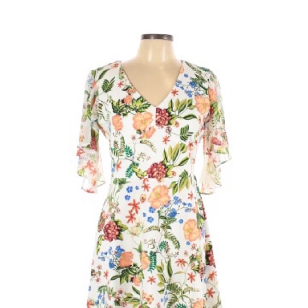 Tash+Sophie floral printed flounce sleeve dress